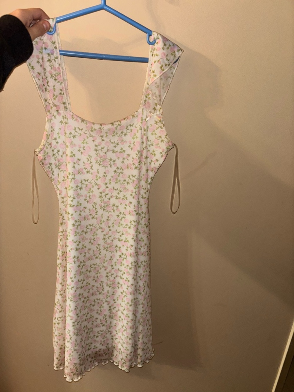 See You Monday White Midi Dress with Pink & Green Floral Print